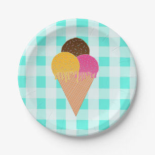 Assiettes En Carton Illustration de glace colorée