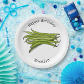 Assiettes En Carton Illustration de haricots verts (Fête)