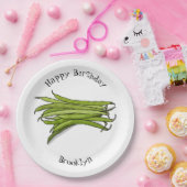 Assiettes En Carton Illustration de haricots verts (Fête)