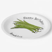 Assiettes En Carton Illustration de haricots verts (Angle)