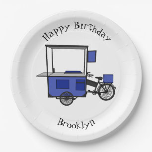 Assiettes En Carton Illustration de la charrette alimentaire