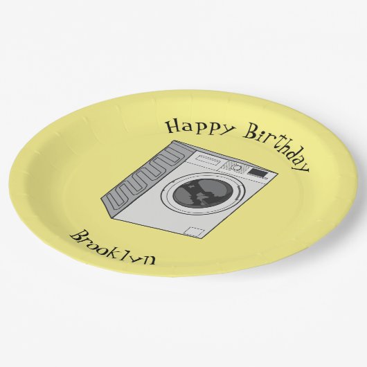 Assiettes En Carton Illustration de la machine à laver (Angle)