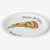 Assiettes En Carton Illustration de la pizza (Angle)