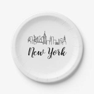 Assiettes En Carton Illustration de la skyline de New York City
