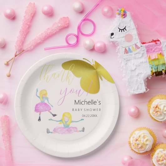 Assiettes En Carton Illustration De L'Aquarelle De Fille (Fête)