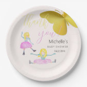 Assiettes En Carton Illustration De L'Aquarelle De Fille (Devant)