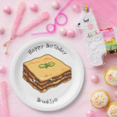 Assiettes En Carton Illustration de Lasagna (Fête)