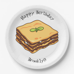 Assiettes En Carton Illustration de Lasagna