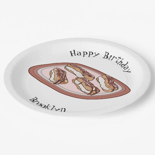 Assiettes En Carton Illustration de l'éclair de chocolat (Angle)