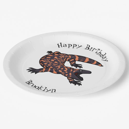 Assiettes En Carton Illustration de lézard géant affamé (Angle)