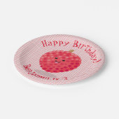 Assiettes En Carton Illustration de litchee rose mignon (Angle)