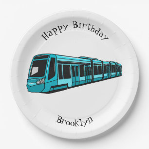 Assiettes En Carton Illustration de locomotive électrique