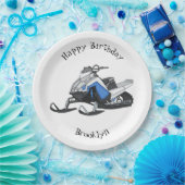 Assiettes En Carton Illustration de motoneige (Fête)