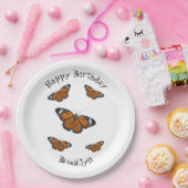 Assiettes En Carton Illustration de papillon monarque (Fête)