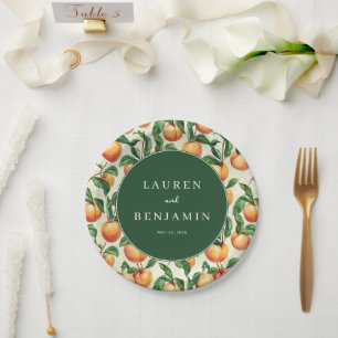 Assiettes En Carton Illustration de pêche verte fantaisiste