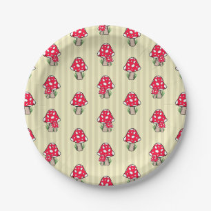 Assiettes En Carton Illustration de petit champignon
