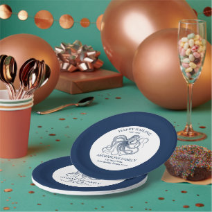 Assiettes En Carton Illustration de pieuvre nautique bleue