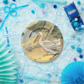 Assiettes En Carton Illustration de plage Pelican Anniversaire (Fête)