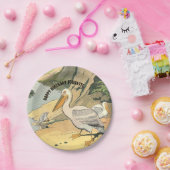 Assiettes En Carton Illustration de plage Pelican Anniversaire (Fête)