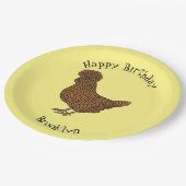 Assiettes En Carton Illustration de poulet à la polis chamois (Angle)