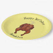 Assiettes En Carton Illustration de poulet rôti (Angle)