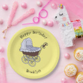 Assiettes En Carton Illustration de poussette (Fête)