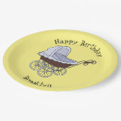 Assiettes En Carton Illustration de poussette (Angle)