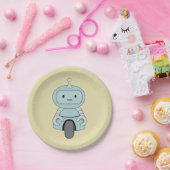 Assiettes En Carton Illustration de robot rétro (Fête)
