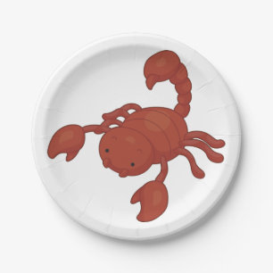 Assiettes En Carton Illustration de scorpion rouge