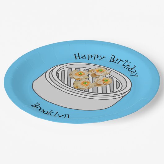 Assiettes En Carton Illustration de Shumai dim sum (Angle)