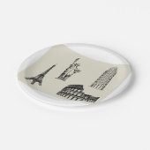 Assiettes En Carton Illustration de sites célèbres (Angle)