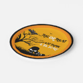 Assiettes En Carton Illustration De Trick Ou Treat Owl & Skulls (Angle)