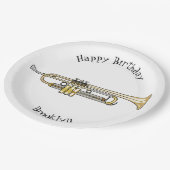 Assiettes En Carton Illustration de trompette (Angle)