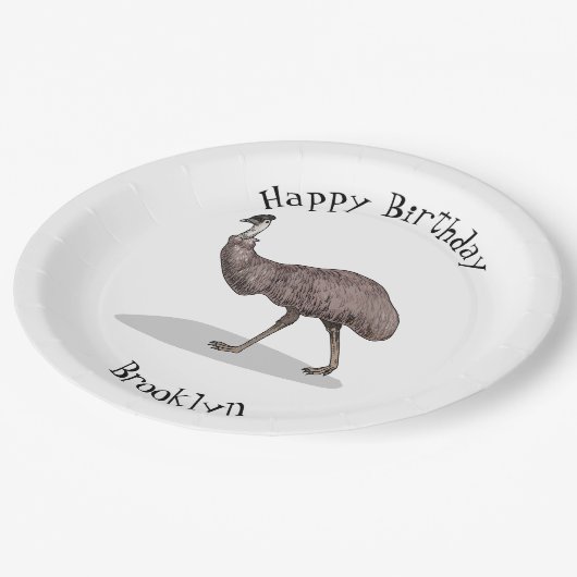 Assiettes En Carton Illustration d'Emu bird (Angle)