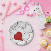 Assiettes En Carton Illustration des coeurs d'oignon lunaire (Fête)