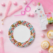 Assiettes En Carton illustration des enfants Lion rétro-mignons (Fête)