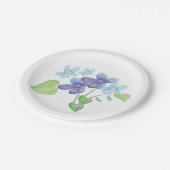 Assiettes En Carton Illustration des fleurs de violet sauvages (Angle)