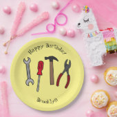 Assiettes En Carton Illustration des outils de menuiserie (Fête)