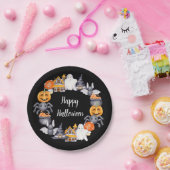 Assiettes En Carton Illustration d'Halloween noir mignon (Fête)