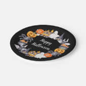 Assiettes En Carton Illustration d'Halloween noir mignon (Angle)