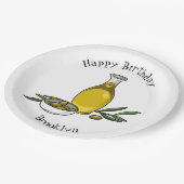 Assiettes En Carton Illustration d'huile d'olive (Angle)