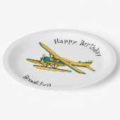 Assiettes En Carton Illustration d'hydravion (Angle)