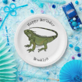 Assiettes En Carton Illustration d'Iguana (Fête)