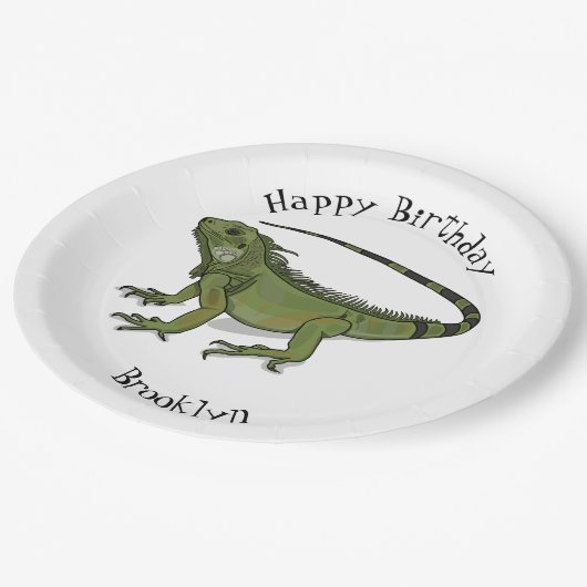 Assiettes En Carton Illustration d'Iguana (Angle)
