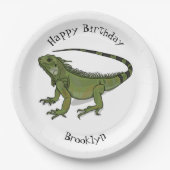 Assiettes En Carton Illustration d'Iguana (Devant)