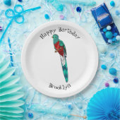 Assiettes En Carton Illustration d'oiseau de quetzal resplendissant (Fête)