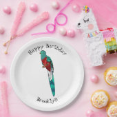 Assiettes En Carton Illustration d'oiseau de quetzal resplendissant (Fête)