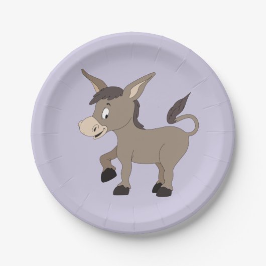 Assiettes En Carton Illustration Donkey Plaques de papier pour enfants (Devant)