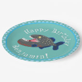 Assiettes En Carton Illustration drôle de piranha affamée (Angle)