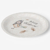 Assiettes En Carton Illustration du Bruant mou d'hiver (Angle)